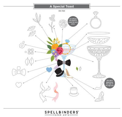 Spellbinders - Etched Dies - Happier Hour  A Special Toast S5-720 Spellbinders - Etched Dies - Happier Hour  A Special Toast S5-720