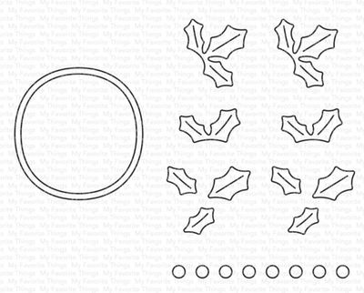 My Favorite Things - Die-namics - Mini Holly Wreath  MFT-2650