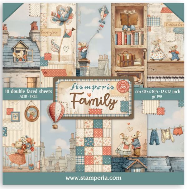Stamperia - 12x12 Paper Pack - Family