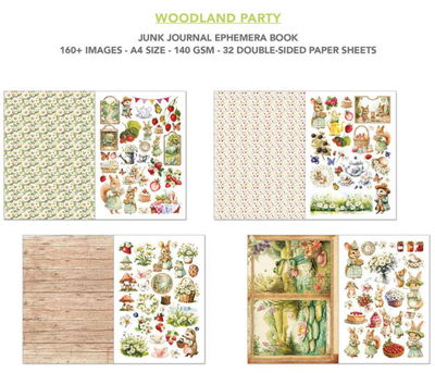 Ciao Bella - Junk Journal A4 Ephemera Book - Woodland Party 32pcs