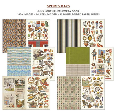 Ciao Bella - Junk Journal A4 Ephemera Book - Sports days 32pcs  CBB024