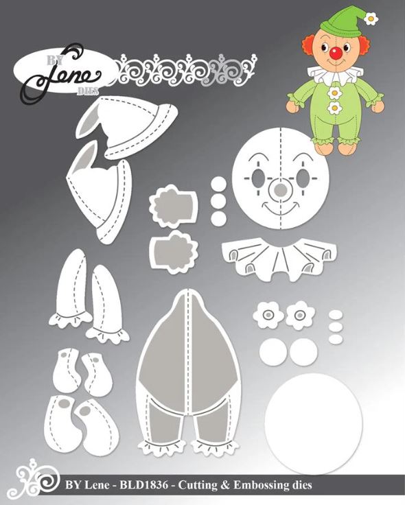 By Lene - Cutting & Embossing Die - Clown  BLD1836