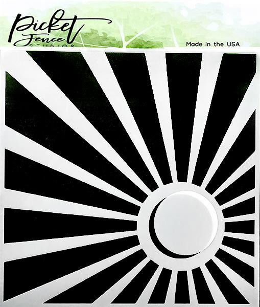 Picket Fence - Studios Corner Sun 6x6 Inch Stencil (SC-214)