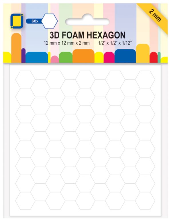 Jeje -3D kuddar - Hexagon 12x12x2mm