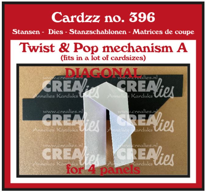 Crealies - Cardzz - Twist & Pop A Diagonal For 4 Panels CLCZ396