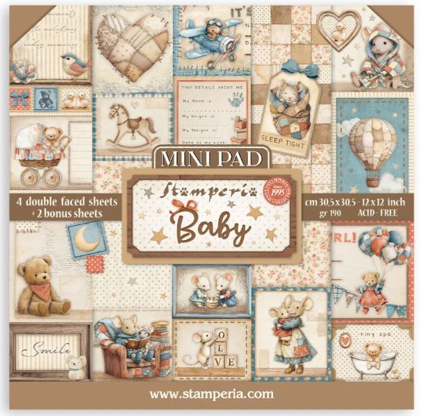 Stamperia - 12x12 Paper Mini Pad 6pcs - Baby