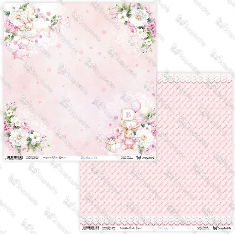 ScrapAndMe - 30x30 papper - Oh, baby  01/02