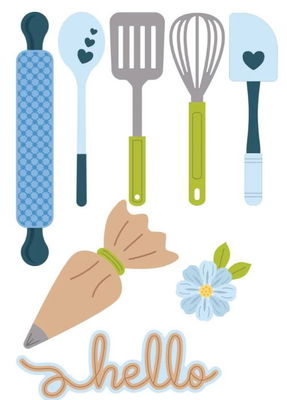 Spellbinders - Etched Dies - Make It & Bake It Fluff, Frost & Roll S5-726