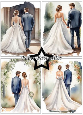Paper Favourites - A6  Paper Pack - Bride & Groom  PFA582