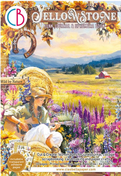 Ciao Bella - Junk Journal A4 Ephemera Book - Yellowstone 32pcs  CBB022