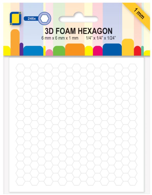 Jeje -3D kuddar - Hexagon 6x6x1mm