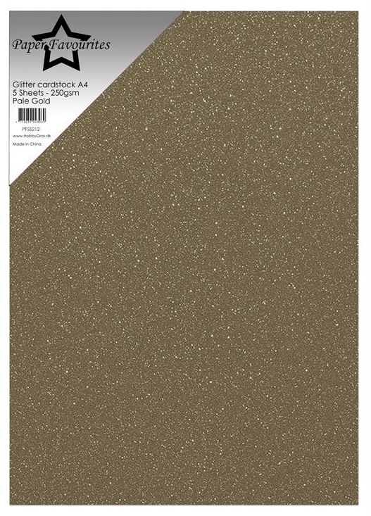 Paper Favourites - Glitter Cardstock - Pale Gold PFSS212  5 sh