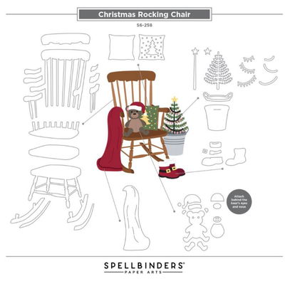Spellbinders - Etched Dies - Country Christmas Rocking Chair S6-258