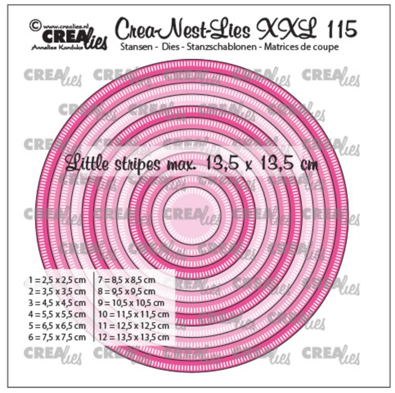 Crealies Dies - Circles with Little Stripes CLNestXXL115