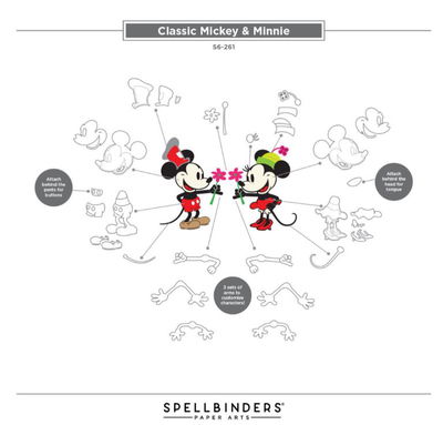 Spellbinders - Etched Dies - Classic Mouse Steamboat Willie Duo (S6-261