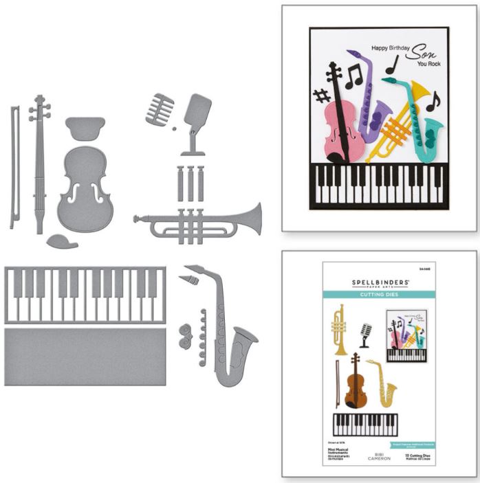 Spellbinders - Etched Dies - Mini Musical Instruments S4-1445