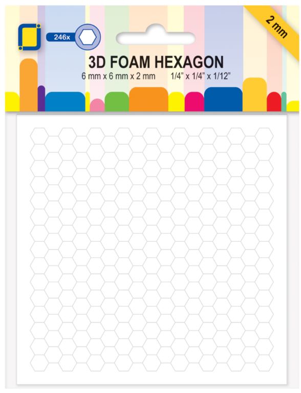 Jeje -3D kuddar - Hexagon 6x6x2mm