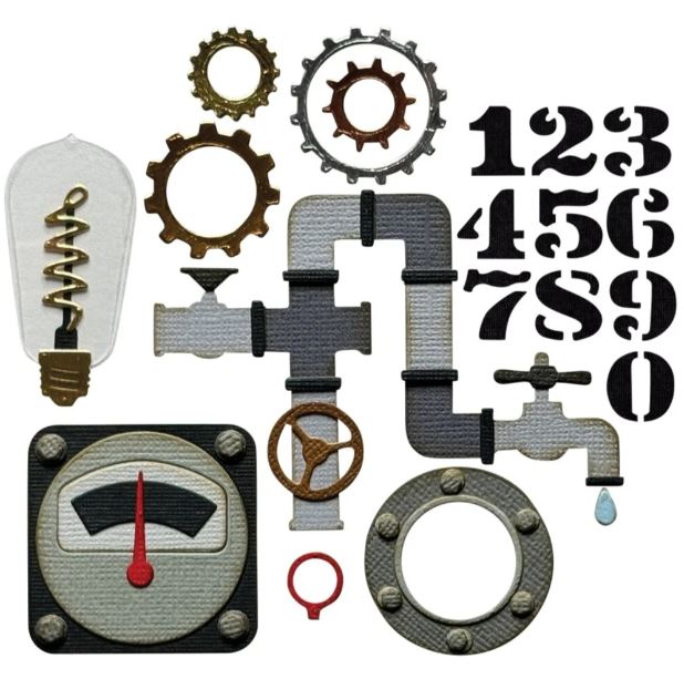 Sizzix - Thinlits Die Set - 37pcs - Vault Industrial Tim Holtz 666874