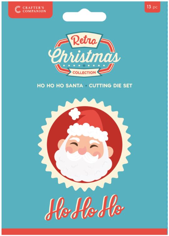 Crafters companion - metal dies - Retro Christmas Ho Ho Ho Santa HOSA