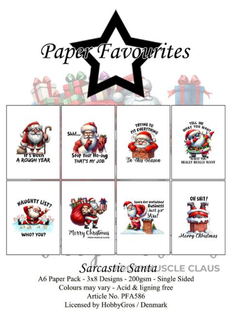 Paper Favourites - A6  Paper Pack - Sarcastic Santa PFA586
