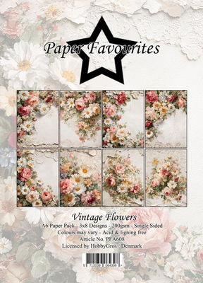 Paper Favourites - A6  Paper Pack - Vintage flowers  PFA608
