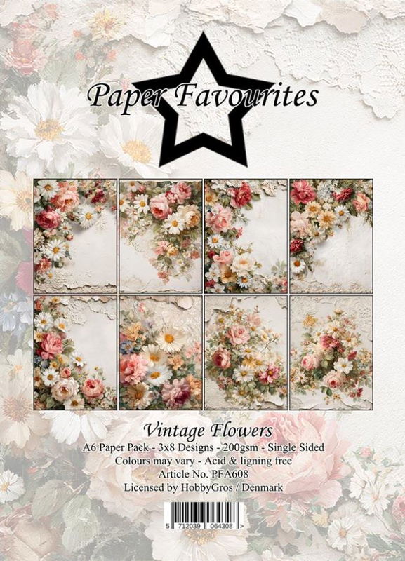 Paper Favourites - A6  Paper Pack - Vintage flowers  PFA608