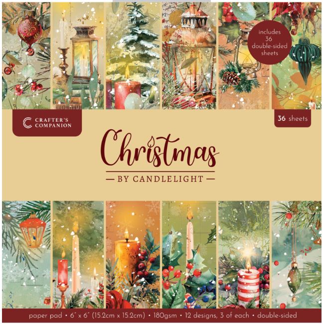 Crafters companion -  6x6 Inch Paper Pad - Christmas by Candlelight PAD6