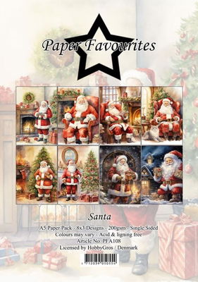 Paper Favourites - A5  Paper Pack - Santa PFA108