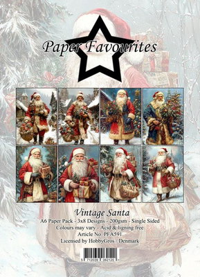Paper Favourites - A6  Paper Pack - Vintage Santa  PFA591