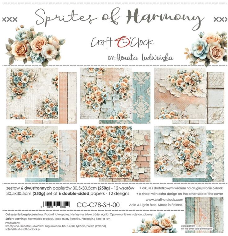 Craft O`clock -  12x12 Inch Papers Set - Sprites of Harmony