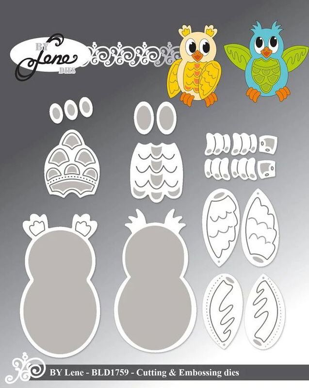 By Lene - Cutting & Embossing Die - Owls  BLD1759
