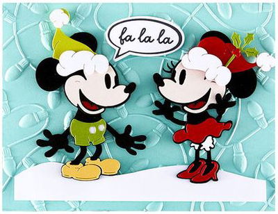 Spellbinders - Etched Dies - Classic Mouse Holiday Wreath S6-265 + Embellishments S4-1496