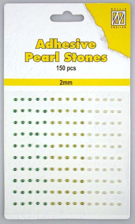 Nellie Choice - Adhesive pearls 2mm, 3-colors - Tones Green APS202
