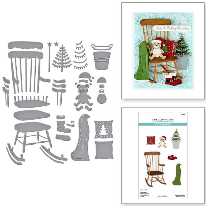 Spellbinders - Etched Dies - Country Christmas Rocking Chair S6-258