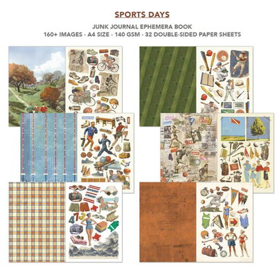 Ciao Bella - Junk Journal A4 Ephemera Book - Sports days 32pcs  CBB024