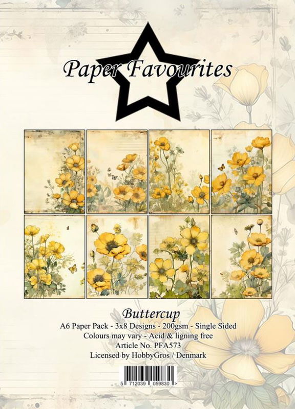 Paper Favourites - A6  Paper Pack - Buttercup  PFA573