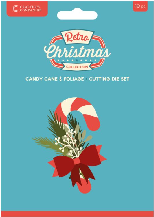 Crafters companion - metal dies - Retro Christmas Candy Cane & Foliage CAN