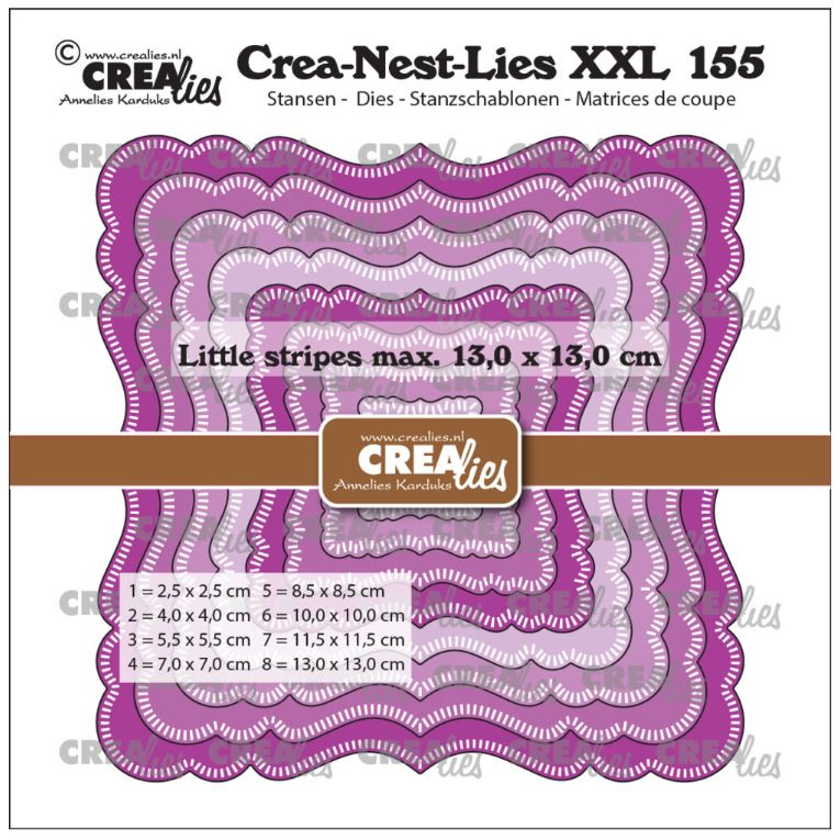 Crealies Dies - Fantasy Square A With Little Stripes CLNestXXL155