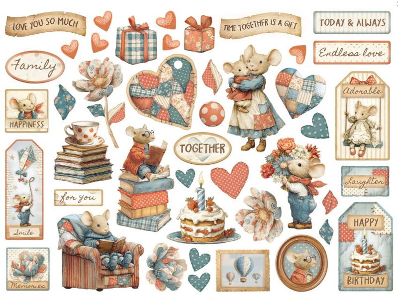 Stamperia - Die Cuts 44pcs  DFLDC124 - Family