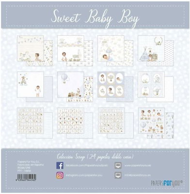 Papers for you - Sweet Baby Boy - 8x8 24pc