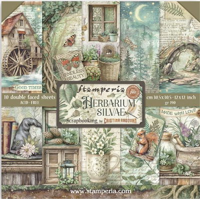 Stamperia - Paper Pad 12x12 - Herbarium Silvae