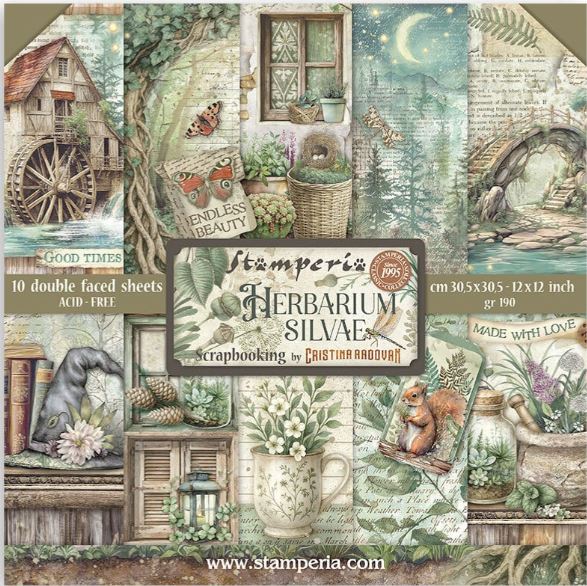 Stamperia - Paper Pad 12x12 - Herbarium Silvae