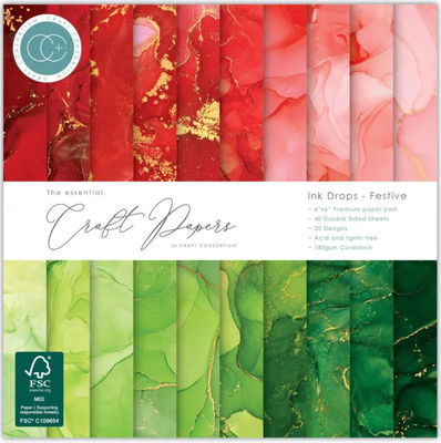 Craft Consortium - Paper Pad 6x6 - ink drops festive