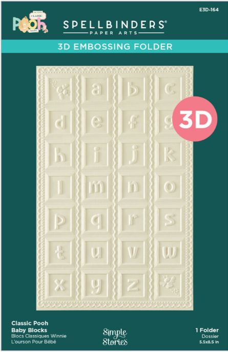 Spellbinders - Embossing folder - Classic Pooh  Baby blocks  E3D-164