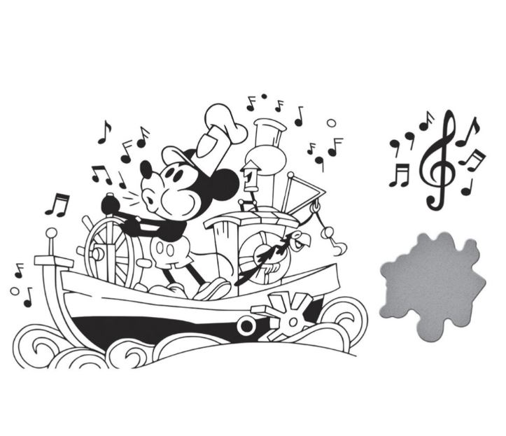 Spellbinders -  BetterPress - Classic Mouse Press Plate & Die Set Steamboat Willie BP-313