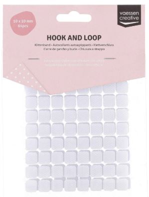 Vaessen - Self-adhesive hook and loop squar 10 mm - 64 pc