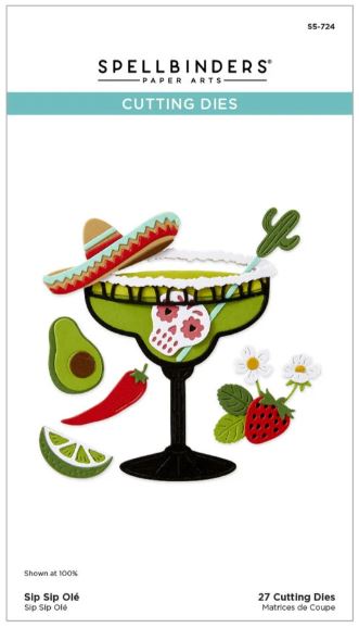 Spellbinders - Etched Dies - Happier Hour  Sip Sip Ole' S5-724