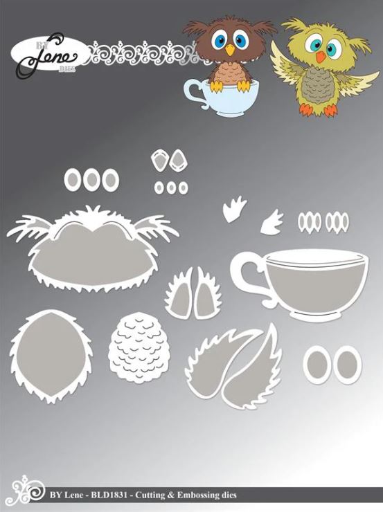 By Lene - Cutting & Embossing Die - Owls  BLD1831