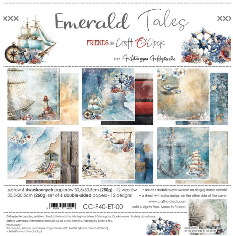 Craft O`clock -  12x12 Inch Papers Set - Emerald Tales