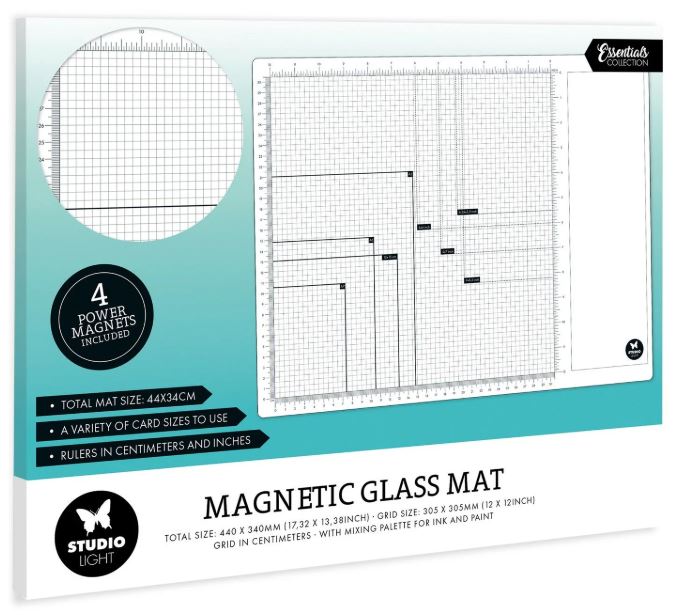 Studio Light - Glass Craft Mat (60,3 x 36,2cm) magnetic Tempered glass grid 40x32cm